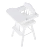 Maxbell 1/12 Dollhouse Miniature Furniture Dining Room Wooden Folding Chair White