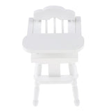 Maxbell 1/12 Dollhouse Miniature Furniture Dining Room Wooden Folding Chair White