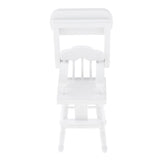 Maxbell 1/12 Dollhouse Miniature Furniture Dining Room Wooden Folding Chair White