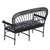 Maxbell 1/12 Dollhouse Furniture Miniature Chair Sofa Bench Decoration Black