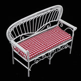 Maxbell 1/12 Dollhouse Furniture Miniature Chair Sofa Bench Decoration Red + White