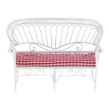 Maxbell 1/12 Dollhouse Furniture Miniature Chair Sofa Bench Decoration Red + White