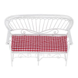 Maxbell 1/12 Dollhouse Furniture Miniature Chair Sofa Bench Decoration Red + White