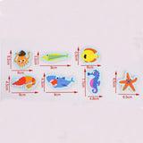 Maxbell Wooden Magnet Fishing Game Toy Set Catching Counting Pretend Play Toy Gift