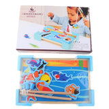 Maxbell Wooden Magnet Fishing Game Toy Set Catching Counting Pretend Play Toy Gift