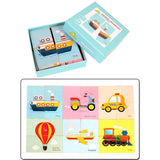Maxbell 24 Pieces Kids Wooden Transport Puzzle Jigsaw Set Learning Educational Toy