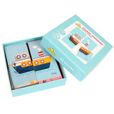 Maxbell 24 Pieces Kids Wooden Transport Puzzle Jigsaw Set Learning Educational Toy