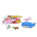 Maxbell 36 Pieces Wooden Marine Life Puzzles Jigsaw Kids Learning Educational Toys