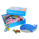 Maxbell 36 Pieces Wooden Marine Life Puzzles Jigsaw Kids Learning Educational Toys