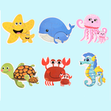 Maxbell 36 Pieces Wooden Marine Life Puzzles Jigsaw Kids Learning Educational Toys