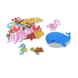 Maxbell 36 Pieces Wooden Marine Life Puzzles Jigsaw Kids Learning Educational Toys