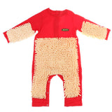 Max Baby Mop Romper Clothes Crawling Jumpsuit Cleaning Mop Suit Red 85cm
