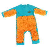 Max Baby Mop Romper Clothes Crawling Jumpsuit Cleaning Mop Suit Blue 80cm