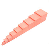 Max Wooden Cube Building Blocks Montessori Educational Material for Kids Pink