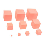 Max Wooden Cube Building Blocks Montessori Educational Material for Kids Pink