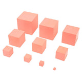 Max Wooden Cube Building Blocks Montessori Educational Material for Kids Pink