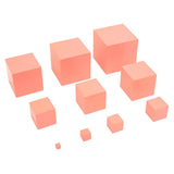 Max Wooden Cube Building Blocks Montessori Educational Material for Kids Pink