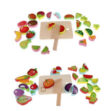 Max Wooden Cutting Food Play Set Kitchen Pretend Play Toys for Children Fruits