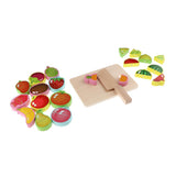 Max Wooden Cutting Food Play Set Kitchen Pretend Play Toys for Children Fruits