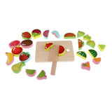 Max Wooden Cutting Food Play Set Kitchen Pretend Play Toys for Children Fruits