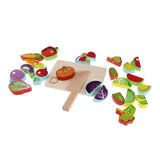 Max Wooden Cutting Food Play Set Kitchen Pretend Play Toys for Children Veggies