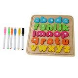 Maxbell Sorting Board Stacking Blocks Matching Wooden Board Lower Case Letters Block