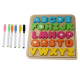 Maxbell Sorting Board Stacking Blocks Matching Wooden Board Uppercase Letter Block