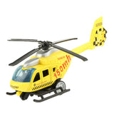 Maxbell 1:43 Scale Diecast Helicopter Model Toy Pull Back Toy for Kids Boys Yellow
