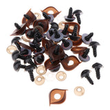 Max 100pcs Safety Doll Eyes for DIY Teddy Bear Doll Toy Washers 14mm Brown