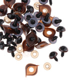 Max 100pcs Safety Doll Eyes for DIY Teddy Bear Doll Toy Washers 14mm Brown
