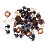 Max 100pcs Safety Doll Eyes for DIY Teddy Bear Doll Toy Washers 14mm Brown