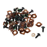 Max 100pcs Safety Doll Eyes Eyelid for DIY Teddy Bear Doll Toy Washers 12mm Green