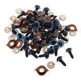 Max 100pcs Safety Doll Eyes Eyelid for DIY Teddy Bear Doll Toy Washers 14mm Blue