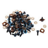 Max 100pcs Safety Doll Eyes Eyelid for DIY Teddy Bear Doll Toy Washers 14mm Blue