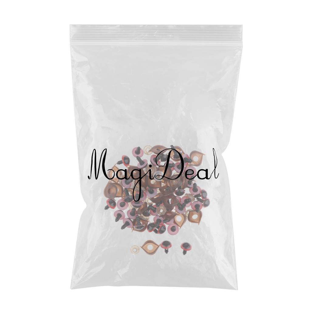 Max 100pcs Safety Doll Eyes Eyelid for DIY Teddy Bear Doll Toy Washers 12mm Red