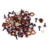 Max 100pcs Safety Doll Eyes Eyelid for DIY Teddy Bear Doll Toy Washers 12mm Red