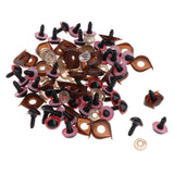 Max 100pcs Safety Doll Eyes Eyelid for DIY Teddy Bear Doll Toy Washers 14mm Red