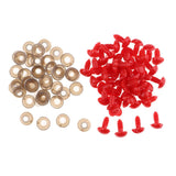 Max 100pcs Plastic Safety Eyes Nose DIY Supplies for Stuffed Plush Toy Red