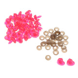 Max 100pcs Plastic Safety Eyes Nose DIY Supplies for Stuffed Plush Toy Pink