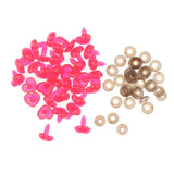 Max 100pcs Plastic Safety Eyes Nose DIY Supplies for Stuffed Plush Toy Pink