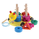 Max Wooden Shape Geometic Sorting Stacker Montessori Toy for Kids Develop Caterpillar