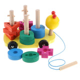 Max Wooden Shape Geometic Sorting Stacker Montessori Toy for Kids Develop Caterpillar