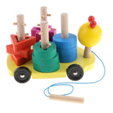 Max Wooden Shape Geometic Sorting Stacker Montessori Toy for Kids Develop Caterpillar