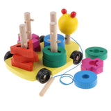Max Wooden Shape Geometic Sorting Stacker Montessori Toy for Kids Develop Caterpillar