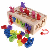 Max Toddler Wood Shape Sorter Car Pull Along Toy Block Puzzle Development Letter