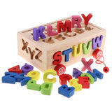 Max Toddler Wood Shape Sorter Car Pull Along Toy Block Puzzle Development Letter