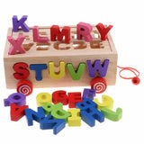 Max Toddler Wood Shape Sorter Car Pull Along Toy Block Puzzle Development Letter