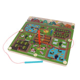 Maxbell Magnetic Pen Maze Labyrinth Puzzles Board Game Educational Toys Farm Animal