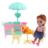 Maxbell Plastic Baby Girl Doll Ice Cream Cart w/ Accessories Kids Pretend Play Toys