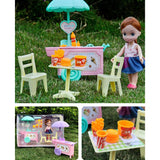 Maxbell Plastic Baby Girl Doll Ice Cream Cart w/ Accessories Kids Pretend Play Toys